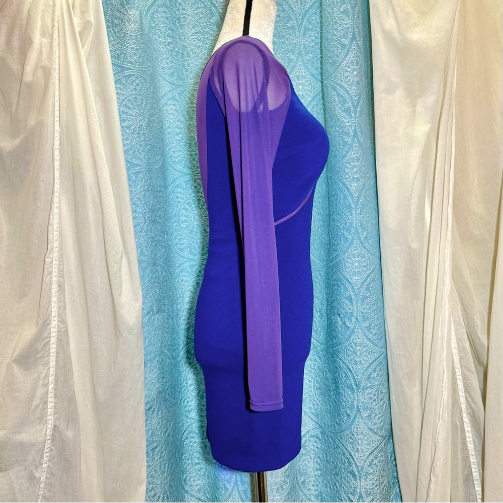 #D4 NWT Ark & Co One Shoulder Mesh Cut Out Bodycon Dress S - Picture 3 of 6